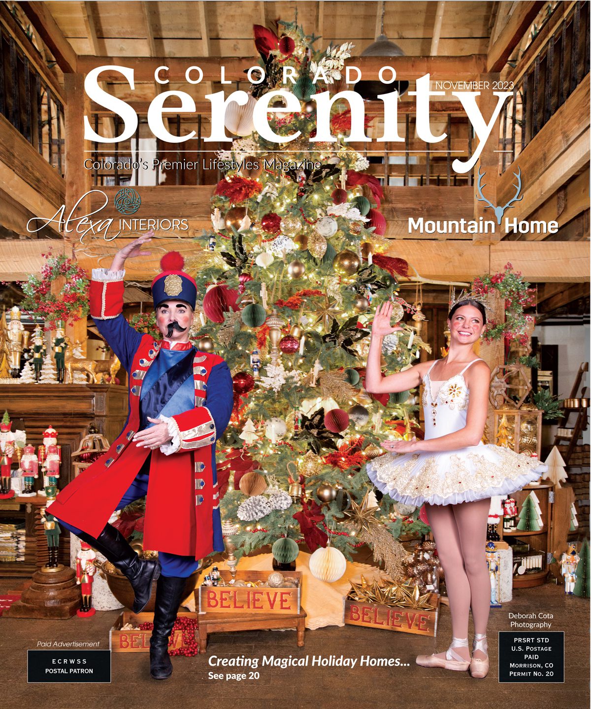 Mountain Home Cover with Christmas Tree and a Nutcracker and Ballerina